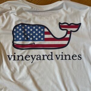 Vineyard Vines White and Blue Long Sleeve Tee